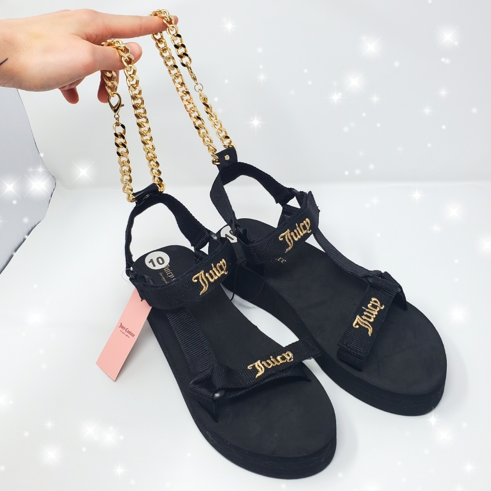 Juicy Couture Gold Chain Sandals
